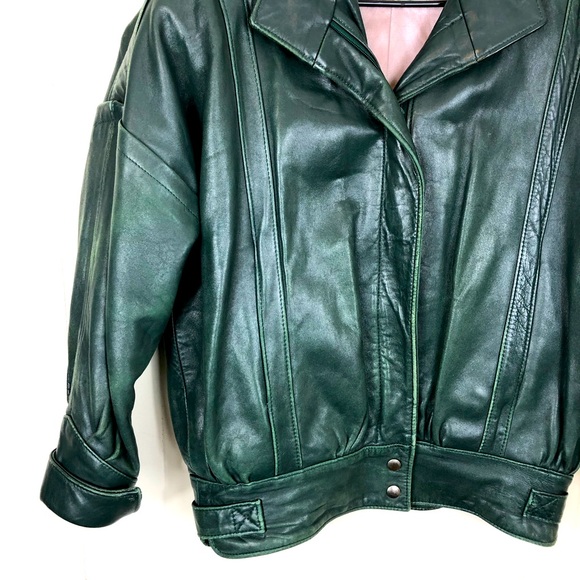 Vintage The Old Mill Leather Bomber Jacket Sz L - Picture 5 of 14